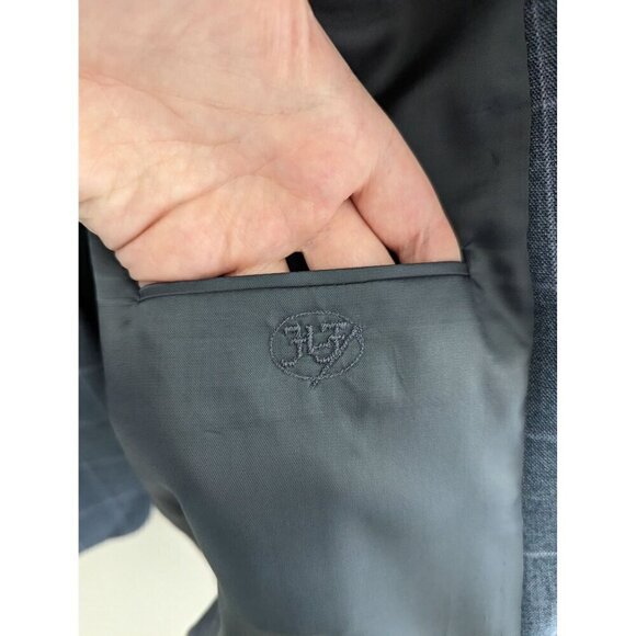 Hickey Freeman Madison Suit Jacket Union Made Vintage Windowpane - Picture 8 of 11